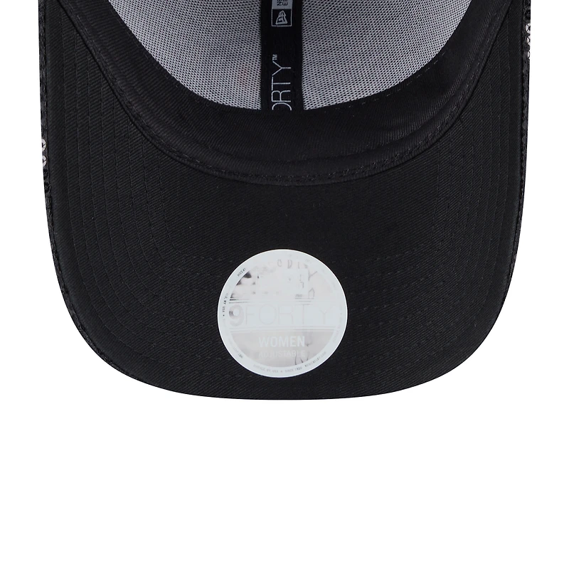 Casquette ajustable New Era 9FORTY noire à paillettes Philadelphia Flyers pour femme