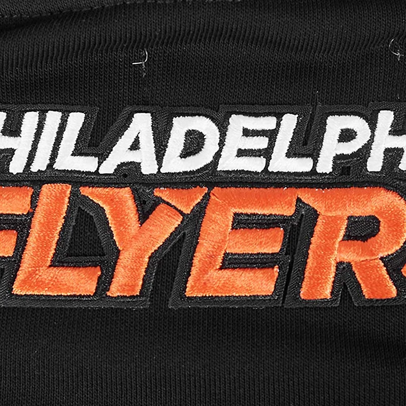 Sweat-shirt court noir Pro Standard pour femme avec code régional des Flyers de Philadelphie