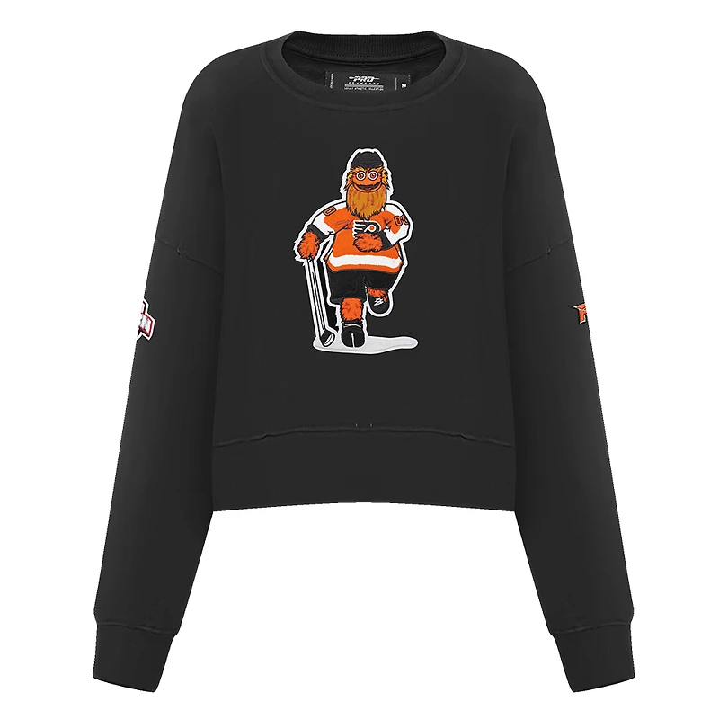 Women's Pro Standard Black Philadelphia Flyers Mascot Crewneck Pullover Sweatshirt