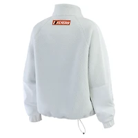 Women's WEAR by Erin Andrews Gray Philadelphia Flyers Polar Fleece Quarter-Zip Jacket
