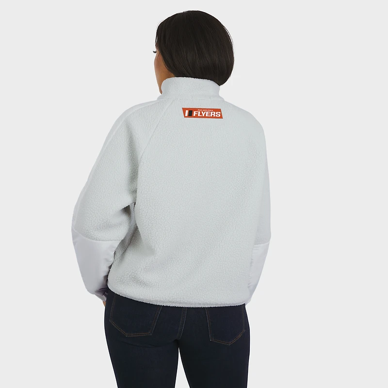 Women's WEAR by Erin Andrews Gray Philadelphia Flyers Polar Fleece Quarter-Zip Jacket