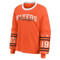 Women's WEAR by Erin Andrews Orange Philadelphia Flyers Long-Sleeve Sport T-Shirt