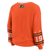 T-shirt de sport à manches longues orange Philadelphia Flyers pour femmes la marque WEAR by Erin Andrews