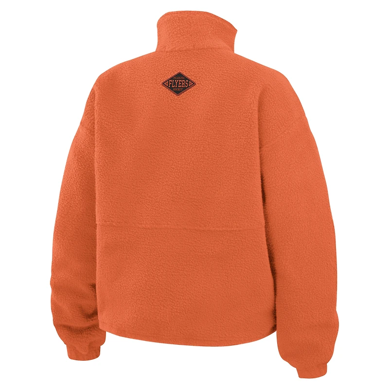 Women's WEAR by Erin Andrews  Orange Philadelphia Flyers Polar Fleece Half-Zip Jacket