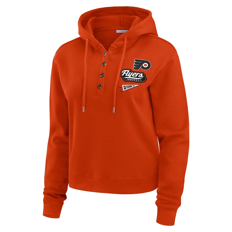Sweat à capuche en tricot gaufré orange des Flyers de Philadelphie WEAR by Erin Andrews pour femme