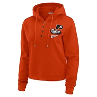 Sweat à capuche en tricot gaufré orange des Flyers de Philadelphie WEAR by Erin Andrews pour femme