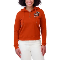 Sweat à capuche en tricot gaufré orange des Flyers de Philadelphie WEAR by Erin Andrews pour femme