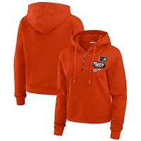 Sweat à capuche en tricot gaufré orange des Flyers de Philadelphie WEAR by Erin Andrews pour femme