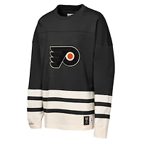 Haut épais à manches longues et point de chaînette noir Philadelphia Flyers Mitchell & Ness pour jeunes
