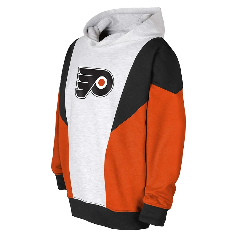 Sweat à capuche en polaire pour jeunes des Flyers de Philadelphie, cendre/noir, Ligue champions