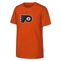 T-shirt orange pour jeune Matvei Michkov avec nom et numéro de joueur des Flyers Philadelphie
