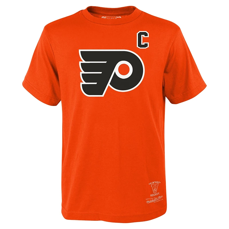 T-shirt orange avec nom et numéro des Flyers de Philadelphie Mitchell & Ness Eric Lindros pour jeunes