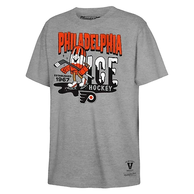 T-shirt de hockey sur glace gris Mitchell & Ness pour jeunes des Flyers Philadelphie