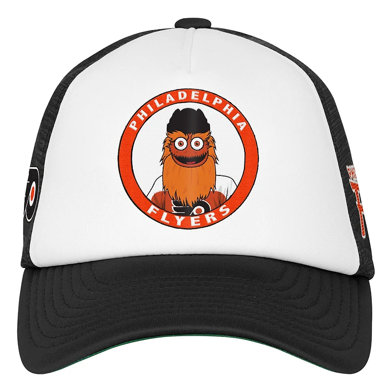 Casquette de camionneur ajustable blanche Mitchell & Ness pour jeunes, mascotte des Flyers de Philadelphie