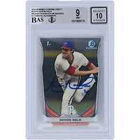Aaron Nola Philadelphia Phillies Autographed 2014 Bowman Chrome Draft 1st Bowman #CDP4 Beckett Fanatics Witnessed Authenticated 9/10 Card