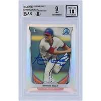 Carte autographiée 9/10 Bowman Chrome Draft 2014 de Aaron Nola des Philadelphia Phillies, 1er Bowman Refractors #CDP4 Beckett Fanatics Witnessed