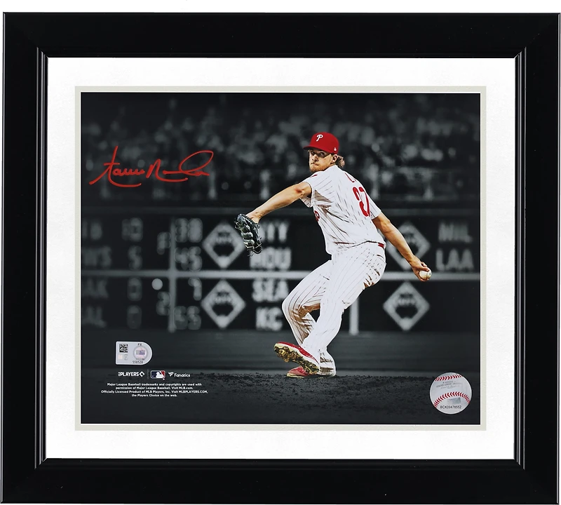 Aaron Nola Philadelphia Phillies Autographed 8" x 10" Pitching Spotlight Photograph