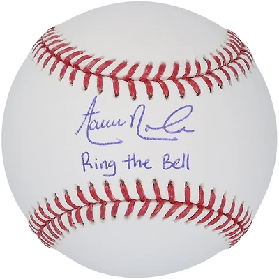 Ballon de baseball autographié par Aaron Nola des Philadelphia Phillies avec l'inscription « Ring The Bell »