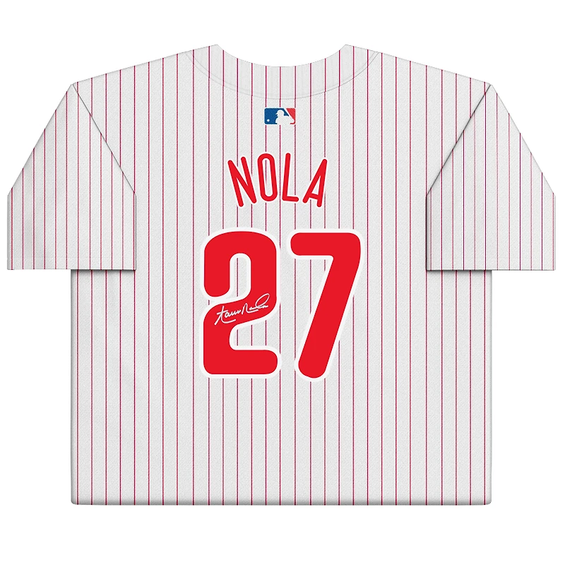 Maillot Nike blanc en édition limitée autographié par Aaron Nola des Phillies de Philadelphie