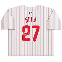 Maillot Nike blanc en édition limitée autographié par Aaron Nola des Phillies de Philadelphie