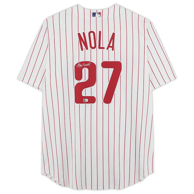 Aaron Nola Philadelphia Phillies Autographed White Nike Replica Jersey
