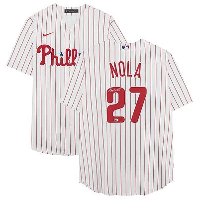Aaron Nola Philadelphia Phillies Autographed White Nike Replica Jersey
