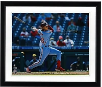 Alec Bohm Philadelphia Phillies Autographed 16" x 20" Swinging Bat Light Blue Jersey