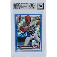 Alec Bohm Philadelphia Phillies Autographed 2020 Bowman Chrome Sapphire Prospects #BCP-29 Beckett Fanatics Witnessed Authenticated 10 Card
