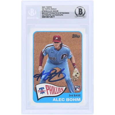 Alec Bohm Philadelphia Phillies autographié 2021 Topps '65 Topps Redux #T65-38 Beckett Fanatics a été témoin d'une carte de recrue authentifiée