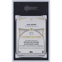 Carte de recrue autographiée 2021 Topps Definitive Collection Purple #DRA-AB1 #10/10 SGC authentifiée 9/10 par Alec Bohm des Phillies de Philadelphie