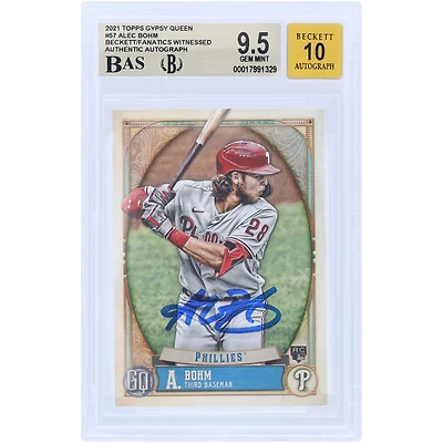 Alec Bohm Philadelphia Phillies Autographed 2021 Topps GQ #57 Beckett Fanatics Witnessed Authenticated 9.5/10 Rookie Card