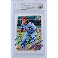 Alec Bohm Philadelphia Phillies Autographié 2021 Topps Mise à jour #US250 Beckett Fanatics a été témoin d'une carte recrue authentifiée