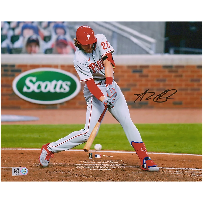 Photo dédicacée d'Alec Bohm, joueur des Phillies de Philadelphie, format 8" x 10".