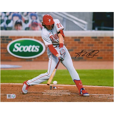 Photo dédicacée d'Alec Bohm, joueur des Phillies de Philadelphie, format 8" x 10".