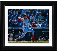 Alec Bohm Philadelphia Phillies Autographed 8" x 10" Swinging Bat Light Blue Jersey