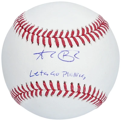 Alec Bohm Philadelphia Phillies Autographed Baseball with "Let's Go Phillies" Inscription