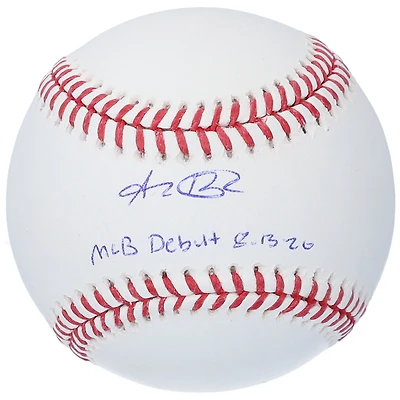 Baseball autographié par Alec Bohm des Phillies de Philadelphie avec l'inscription « MLB Debut 8/13/20 »