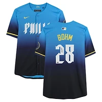 Maillot City Connect Limited bleu clair autographié par Alec Bohm des Phillies de Philadelphie