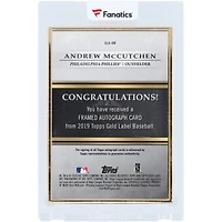 Andrew McCutchen Philadelphia Phillies Autographed 2019 Topps Gold Label Red Team Color Match #GLA-AM #3/5 Card