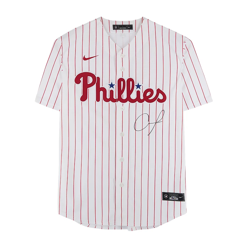 Andrew Painter Philadelphia Phillies Autographed White Nike Replica Jersey - Signed on Front