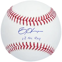Bryce Harper, joueur de baseball des Philadelphia Phillies, a dédicacé une balle avec l'inscription « 12 NL ROY »