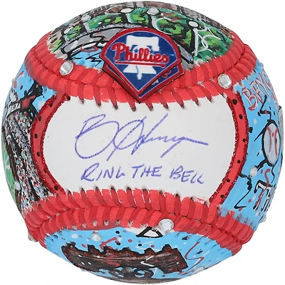 Bryce Harper Philadelphia Phillies Autographed Baseball with "Ring The Bell" Inscription - Art by Charles Fazzino - HH98507492