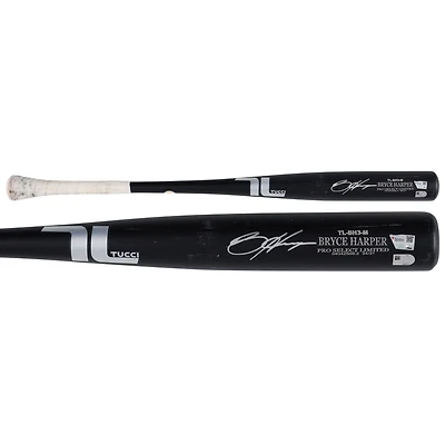 Bryce Harper Philadelphia Phillies Autographed Game-Used Black Tucci Bat from the 2025 MLB Season 