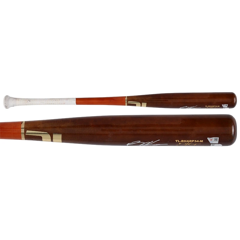 Bryce Harper Philadelphia Phillies Autographed Game-Used Brown/Orange Tucci Bat from the 2025 MLB Season - HH98516163