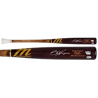 Bryce Harper Philadelphia Phillies Autographed Game-Used Red/Brown Marucci Bat from the 2025 MLB Season 