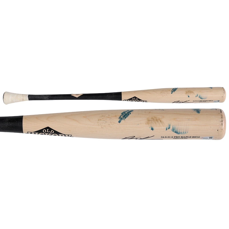 Bâton Old Hickory beige et noir autographié par Bryce Harper (Philadelphie Phillies) lors de la saison 2025 de la MLB - NR81043354