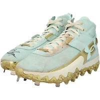 Crampons Under Armour turquoise portés en match par Bryce Harper (Phillies de Philadelphie) lors de la saison 2025 de la MLB - HH98516208-09