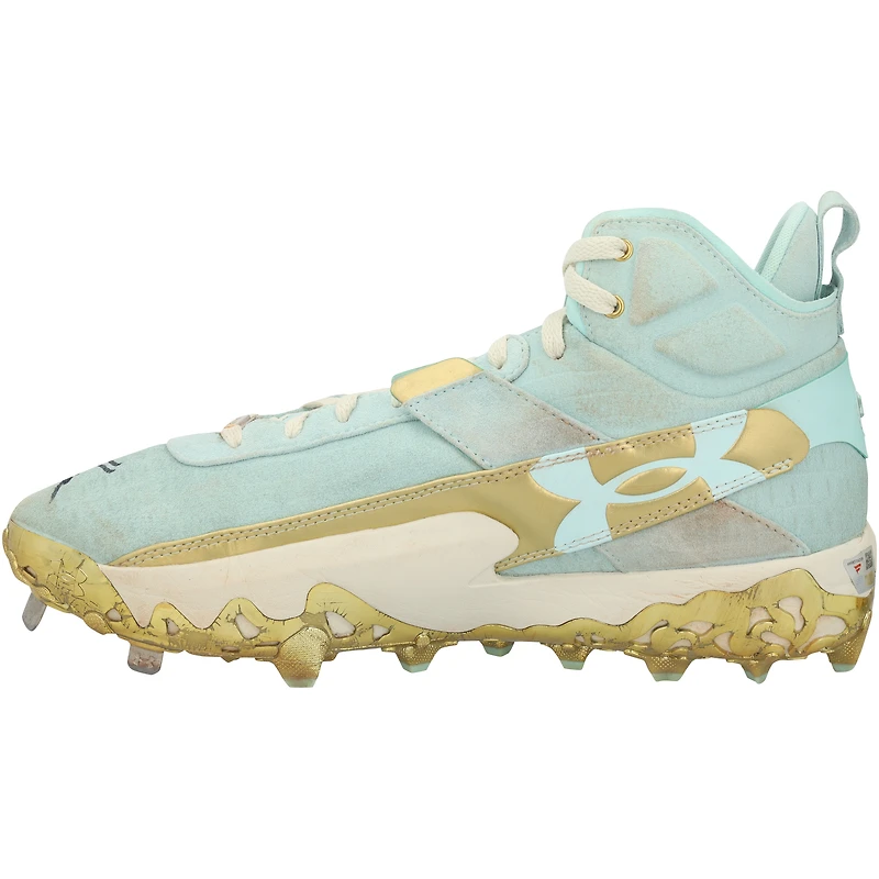 Crampons Under Armour turquoise portés en match par Bryce Harper (Phillies de Philadelphie) lors de la saison 2025 de la MLB - HH98516208-09