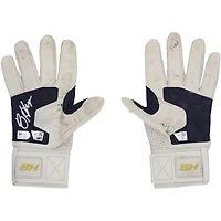 Bryce Harper Philadelphia Phillies Autographed Game-Used White/Navy Under Armour Batting Gloves from the 2025 MLB Season - HH98516202-03