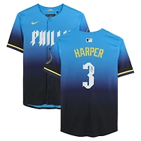 Maillot City Connect Limited bleu clair autographié par Bryce Harper des Phillies de Philadelphie